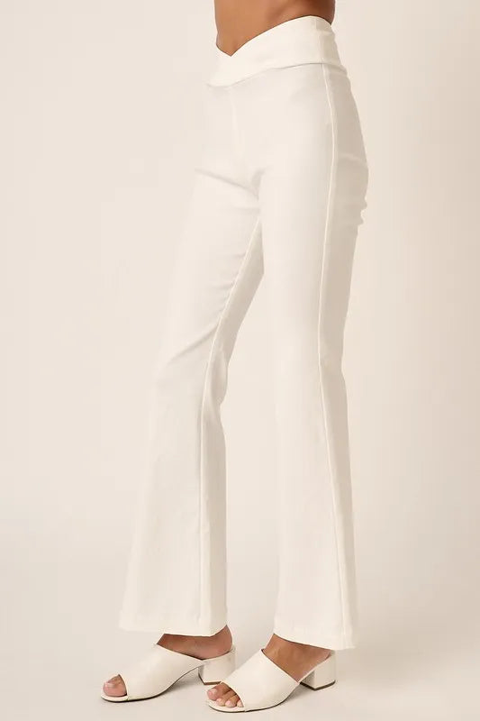 Mittoshop Surplice V Waist Flare Pants - Fashorio