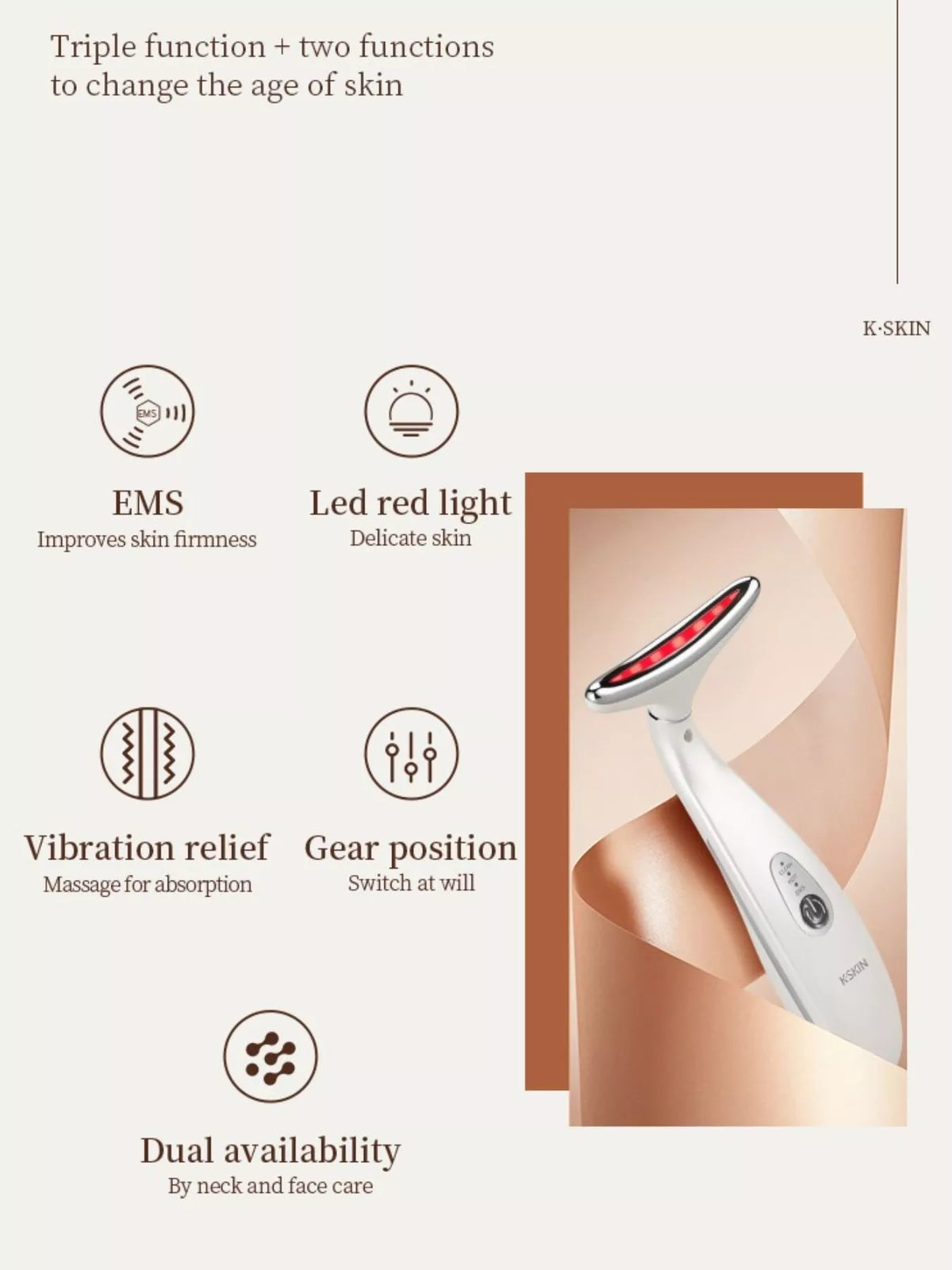 White beauty device standing upright