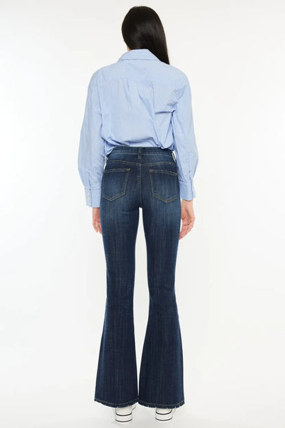 Kancan Full Size Mid Rise Flare Jeans - Fashorio