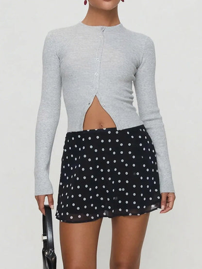 Ribbed Button-Up Cardigan - Fashorio