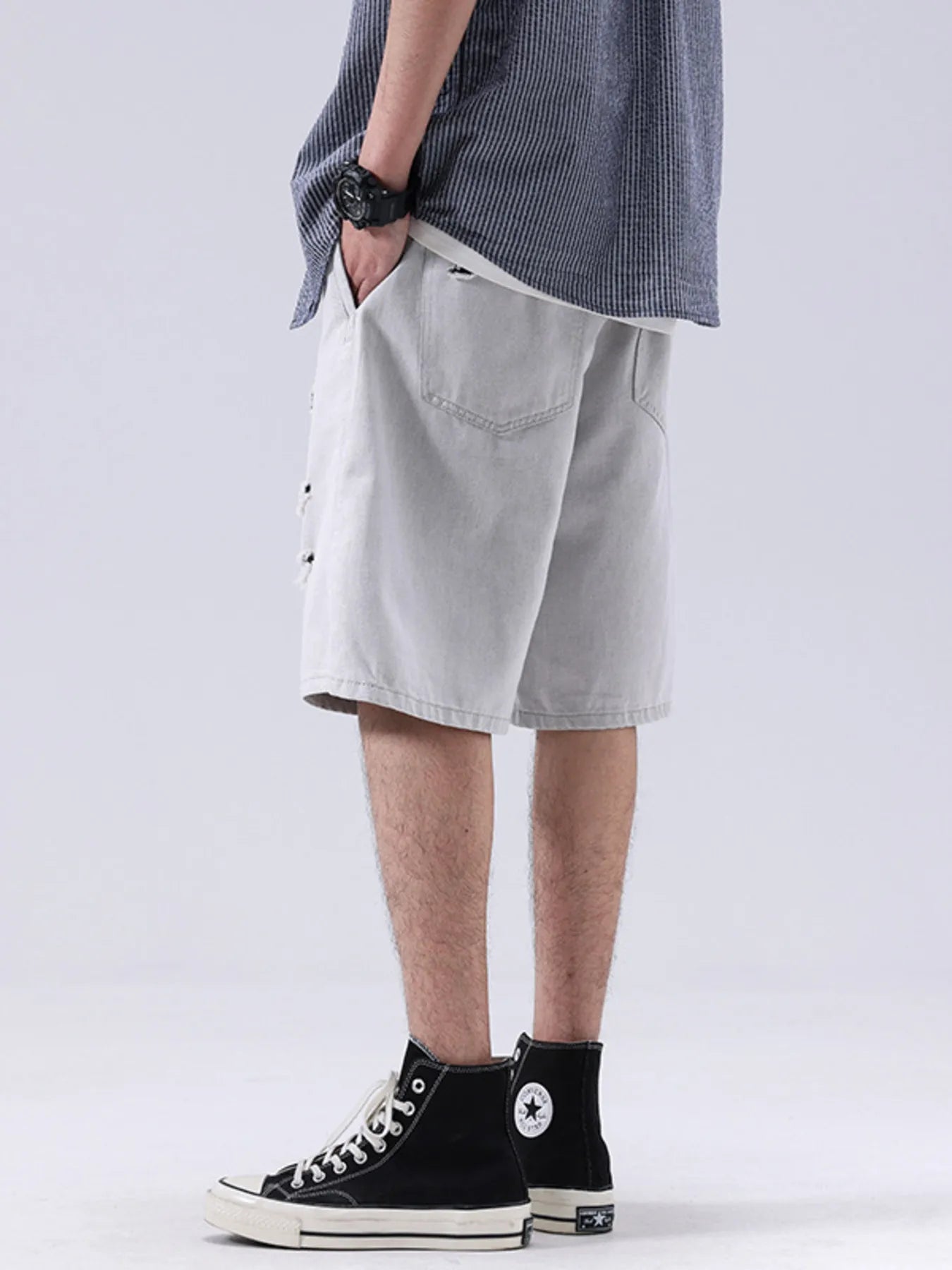 Men's Distressed Loose Fit Denim Shorts - Fashorio