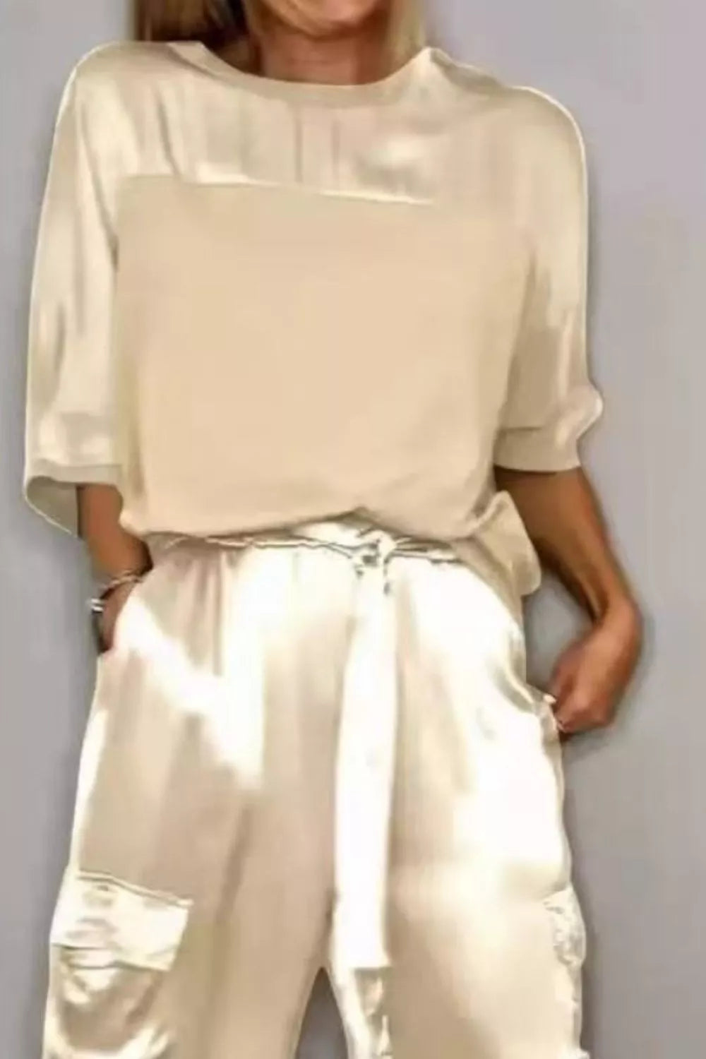 Satin set alternate color front view
