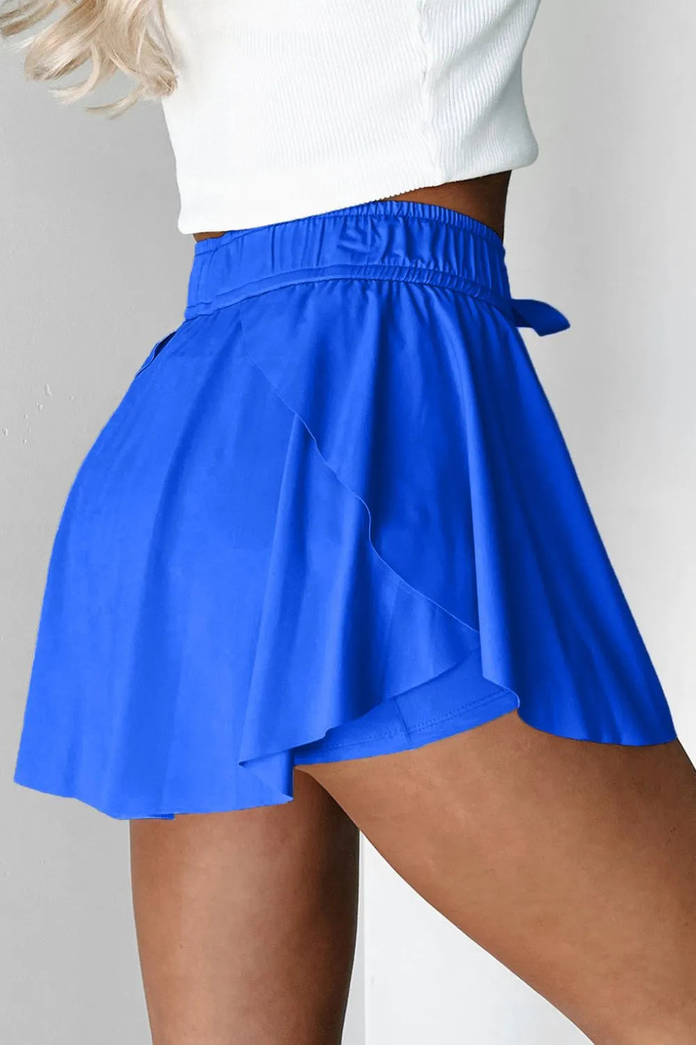 Drawstring active skort styled view