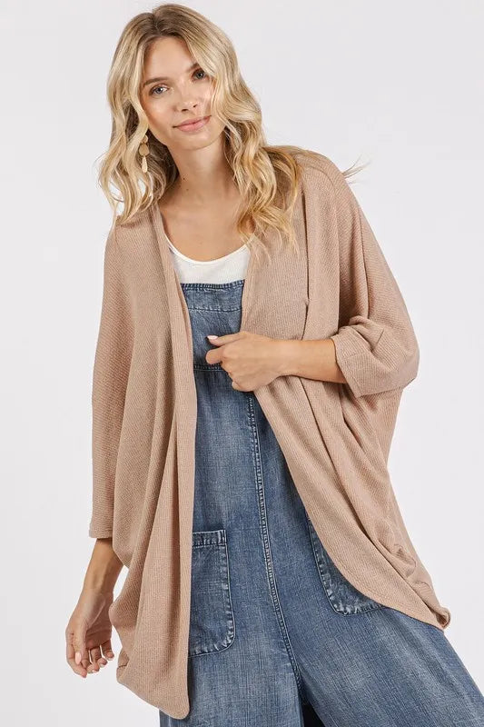 Mittoshop Open Front Batwing Sleeve Cardigan - Fashorio