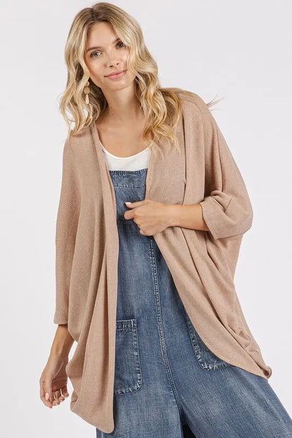 Mittoshop Open Front Batwing Sleeve Cardigan - Fashorio