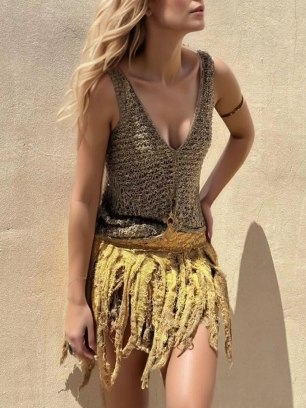 Crochet summer tank top angled view
