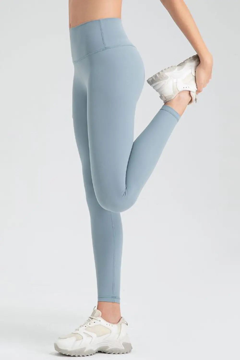 wide waistband sport leggings full length view