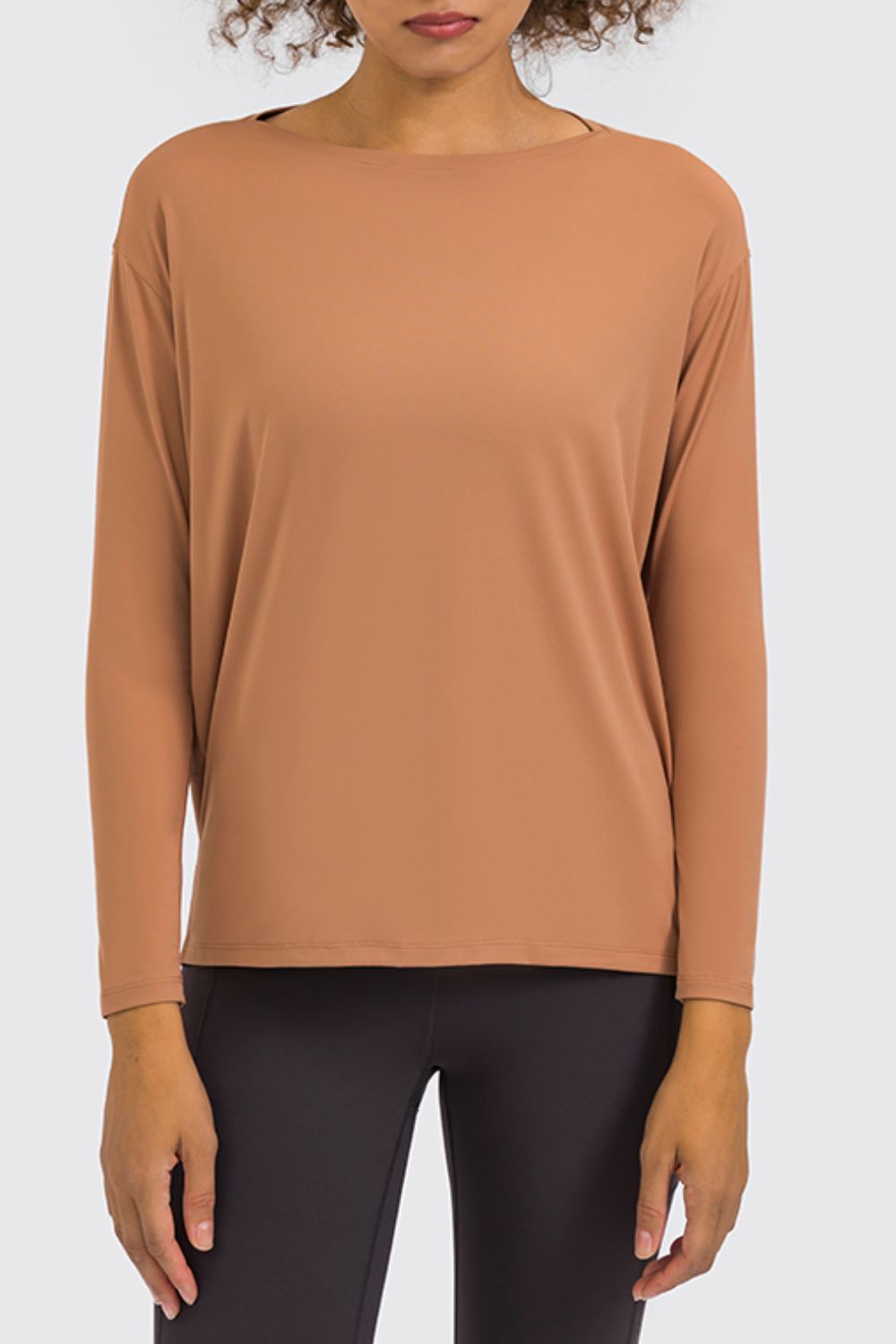 Loose fit active pullover top styled outfit view