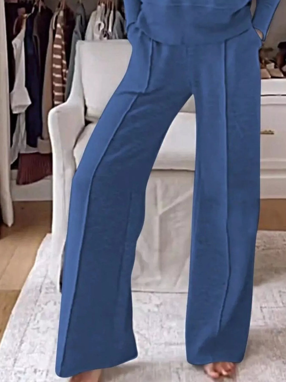 Cozy plus size pants set styling angle
