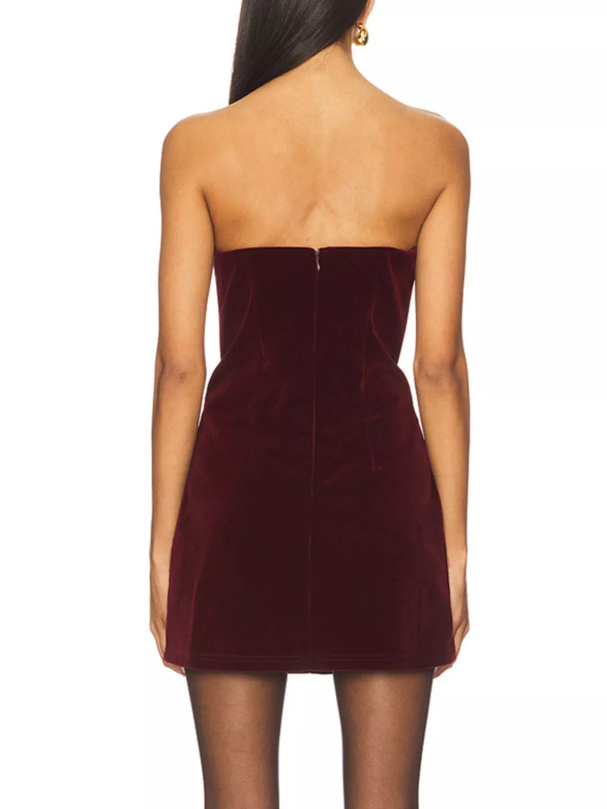 Heart cutout velvet mini dress black view