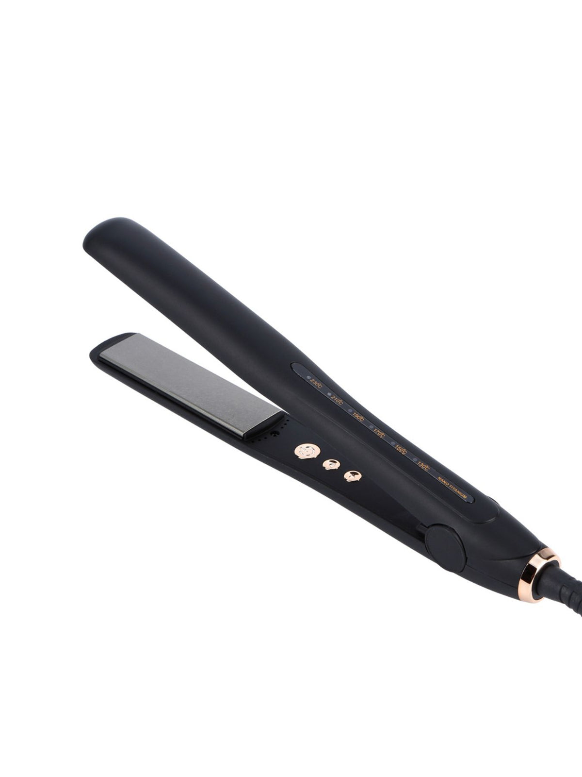 Flat iron shown at an angle