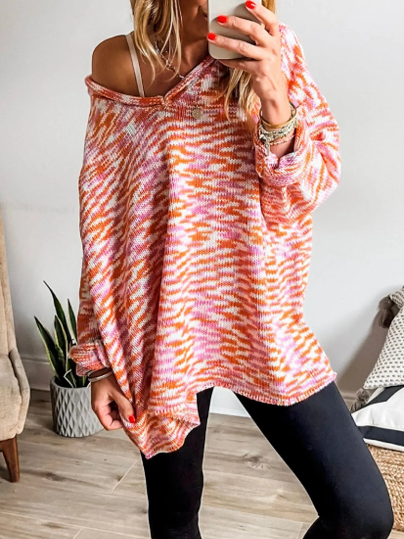 Multi-Color V-Neck Sweater - Fashorio