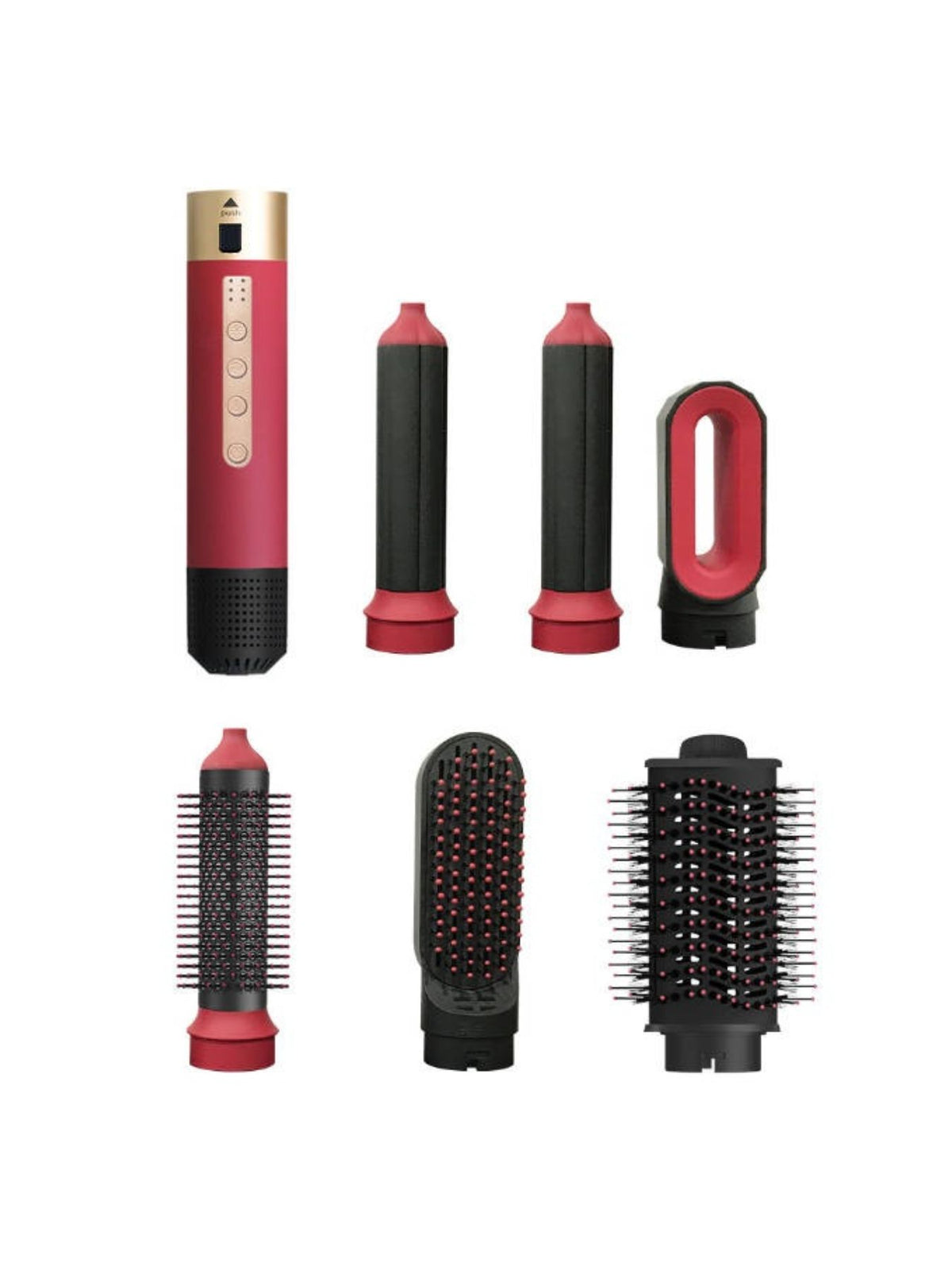 Hot air brush straightening attachment
