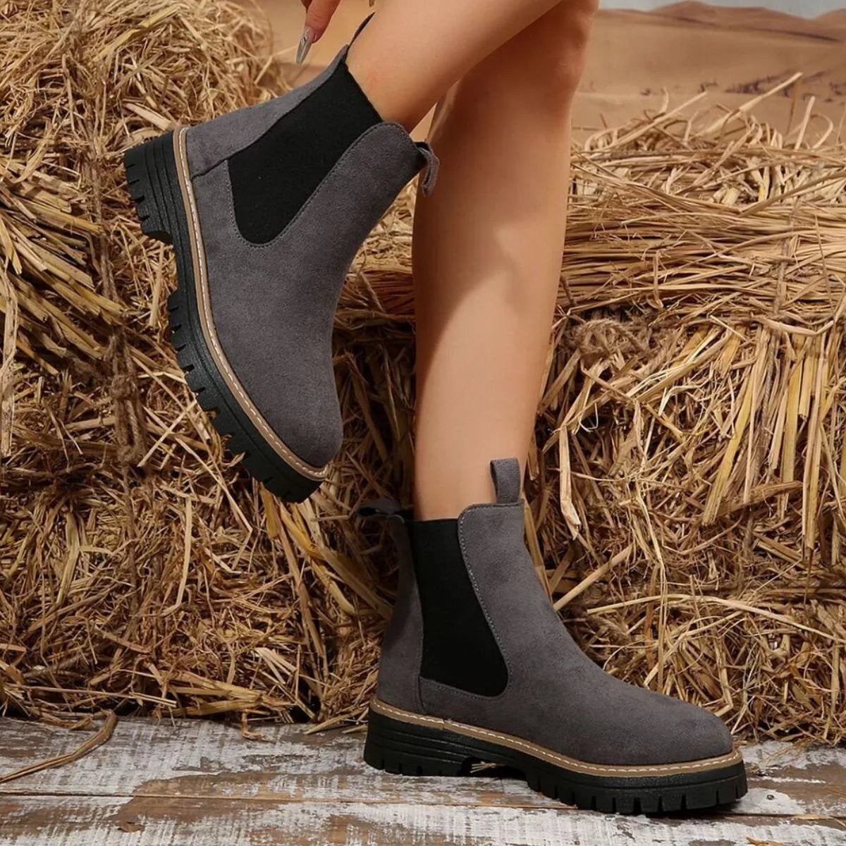 Platform boots back view