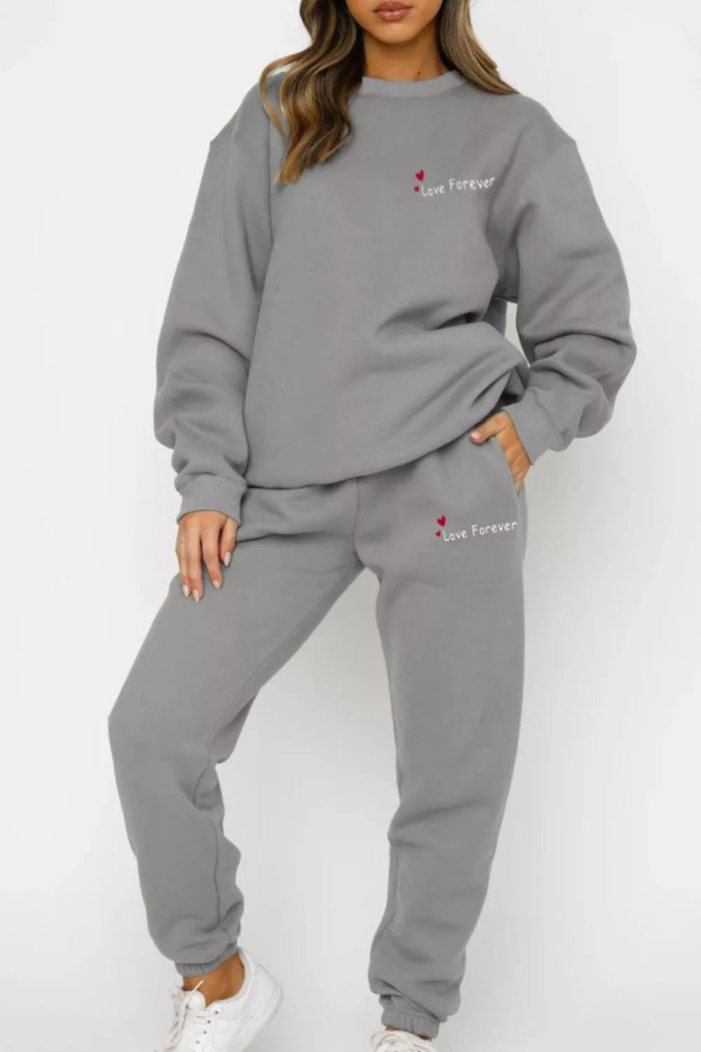 Round Neck Sweatshirt and Joggers Set, view 10