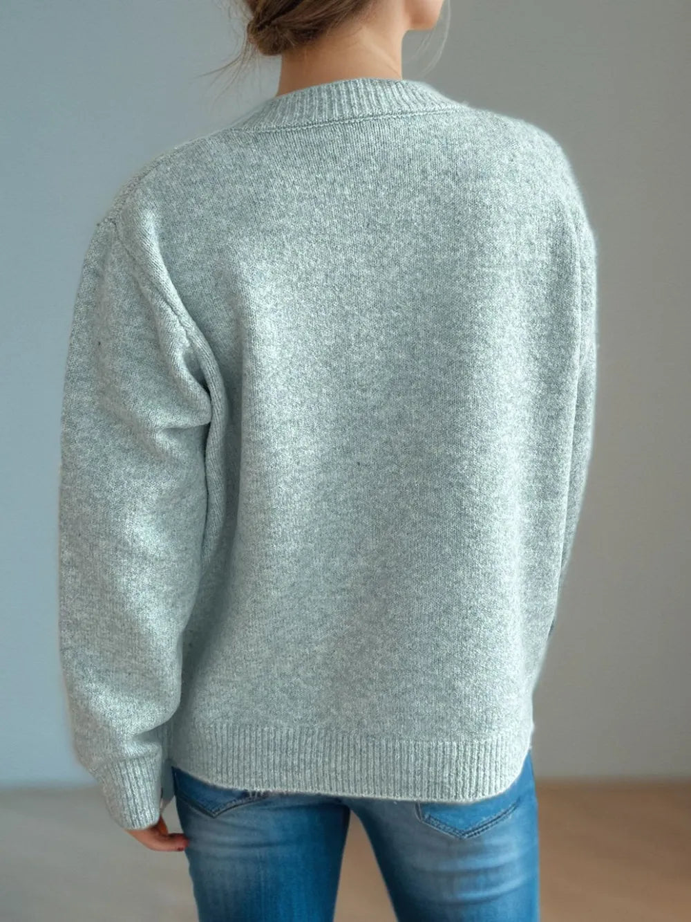 Button Down Long Sleeve Cardigan - Fashorio