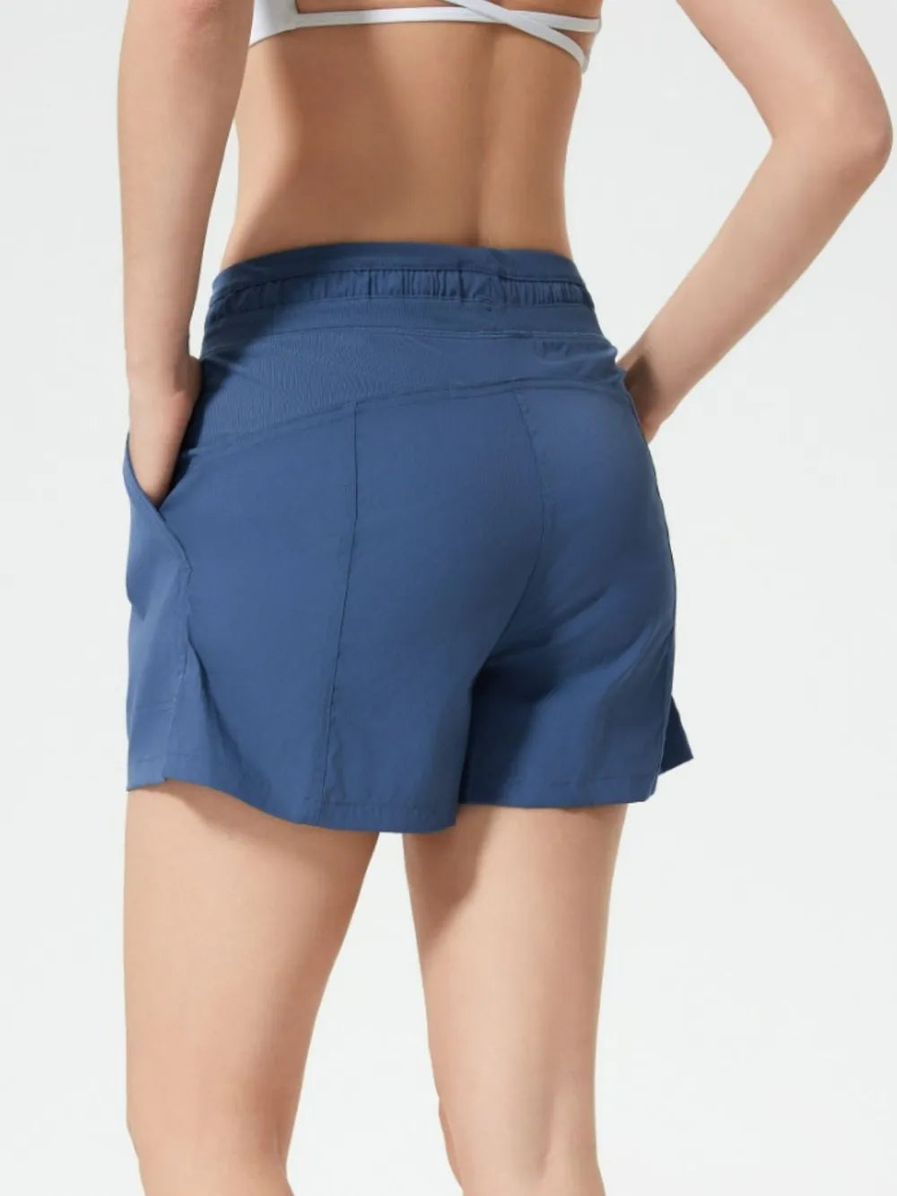 Drawstring Active Shorts with Pockets back detail