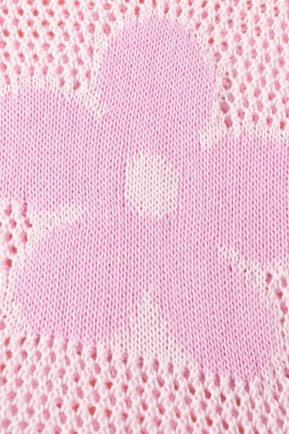 Openwork Round Neck Floral Knit Kimono Cover Up, view 11
