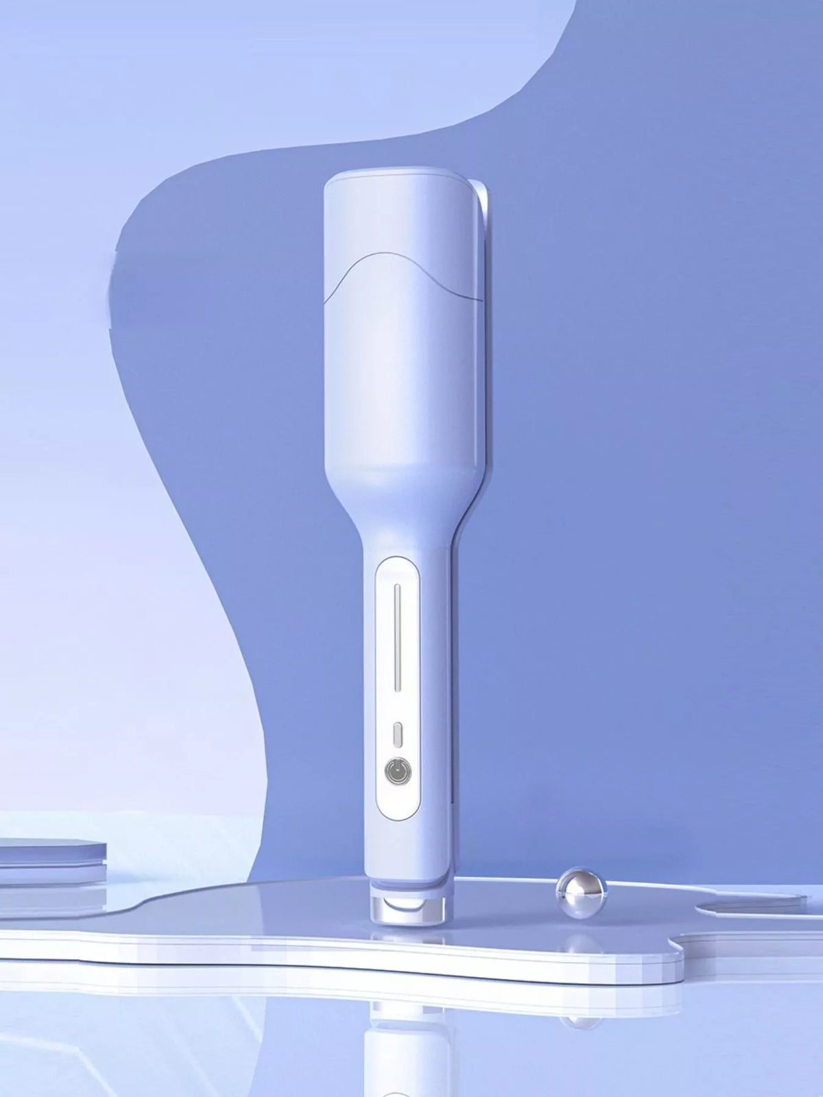 Cordless curling iron barrel close up