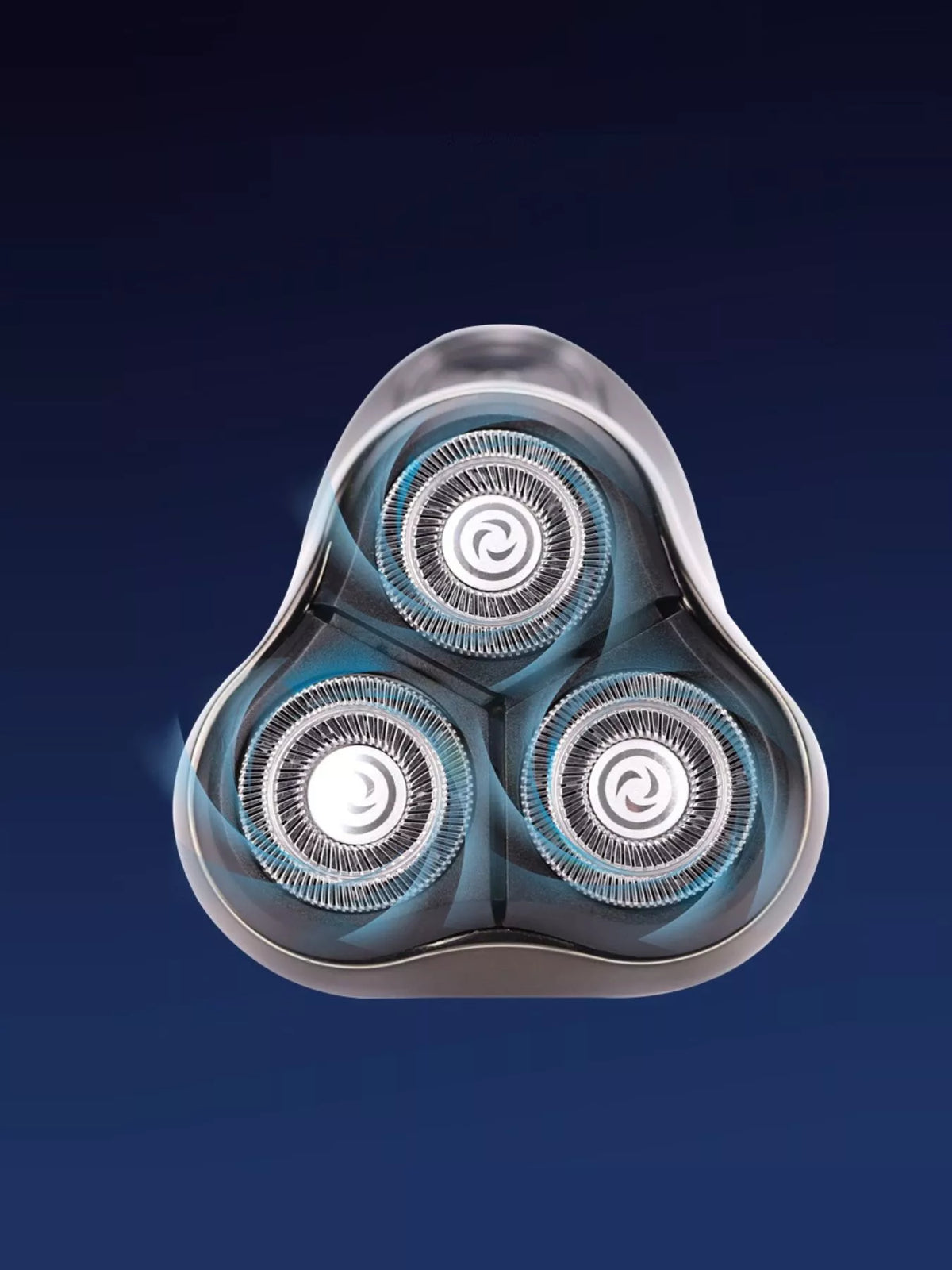 Rotary shaver floating heads detail