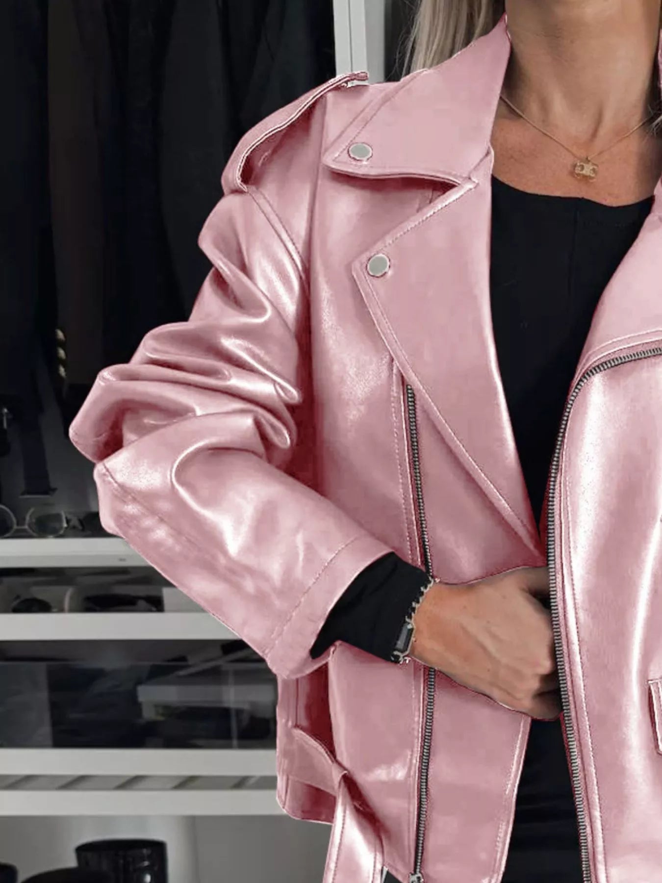 Full Size Zip Up Long Sleeve Jacket Plus Size - Fashorio