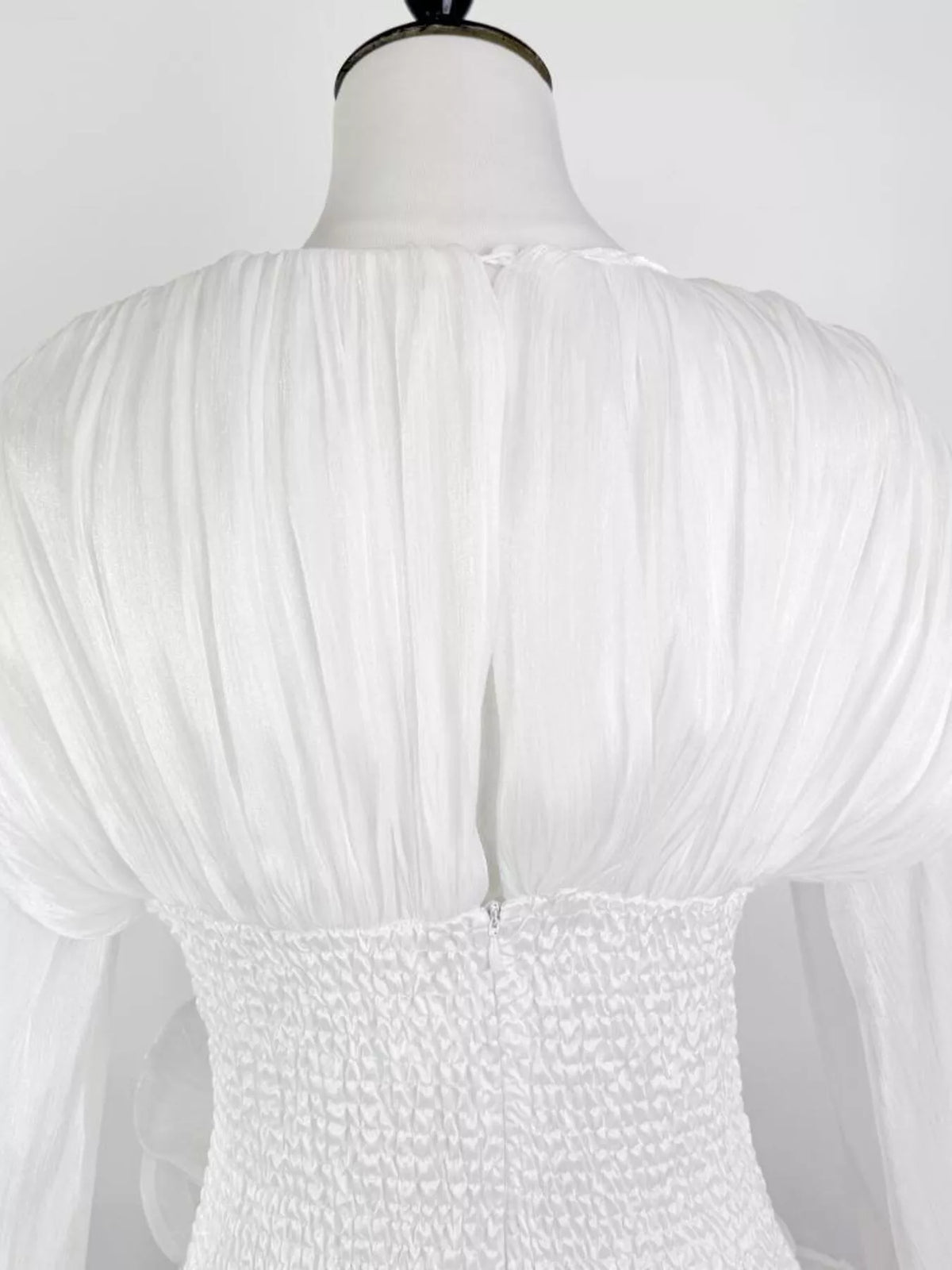 Ruffled mini dress color option detail