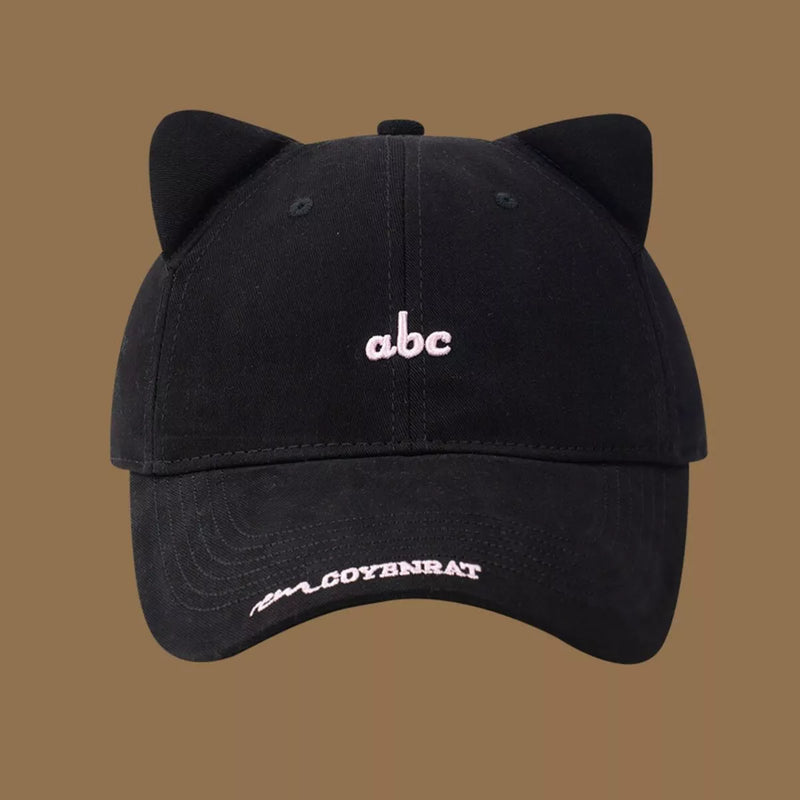 Cat ear baseball cap front view