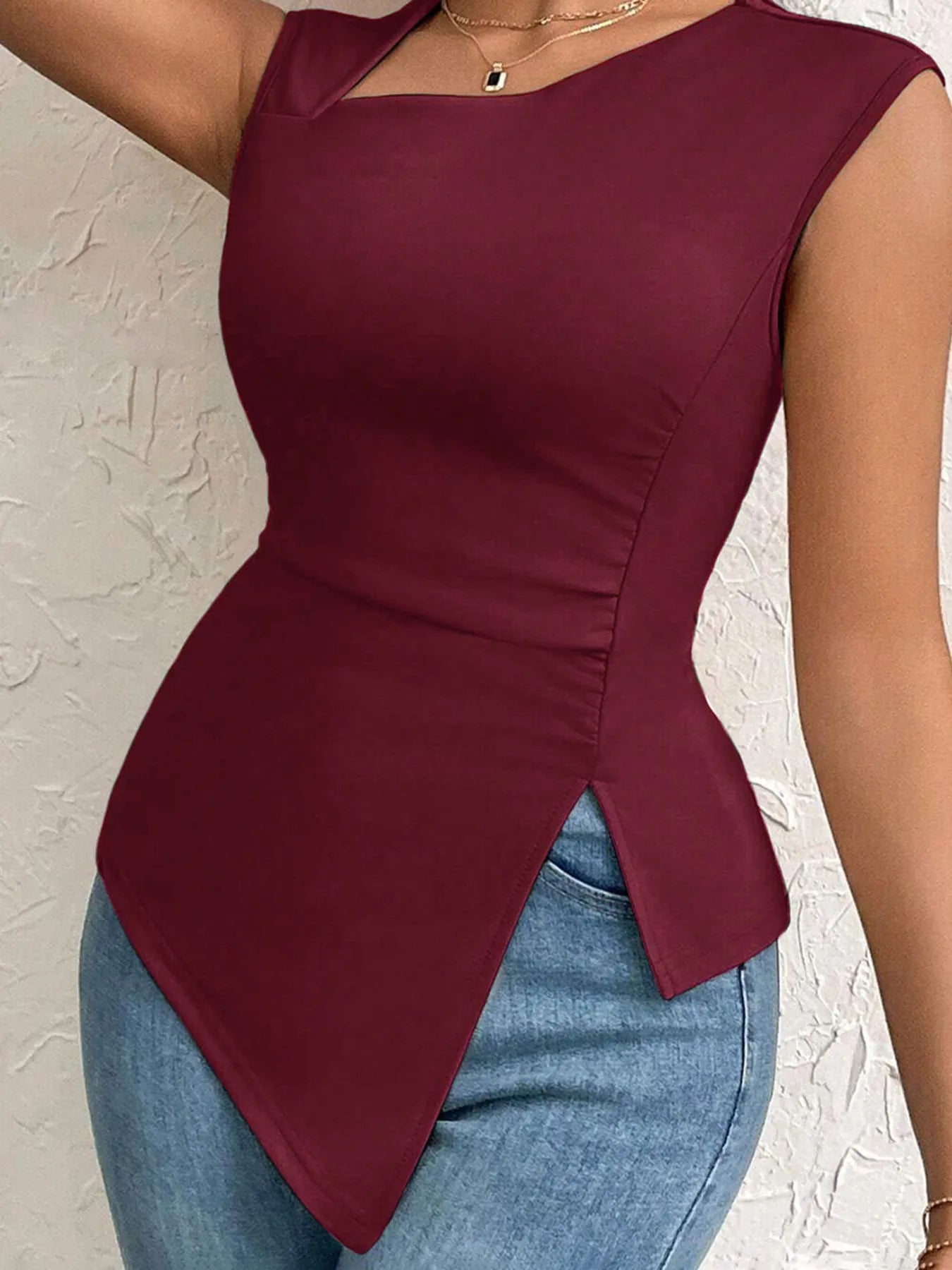 Slit Asymmetrical Tank Top - Fashorio