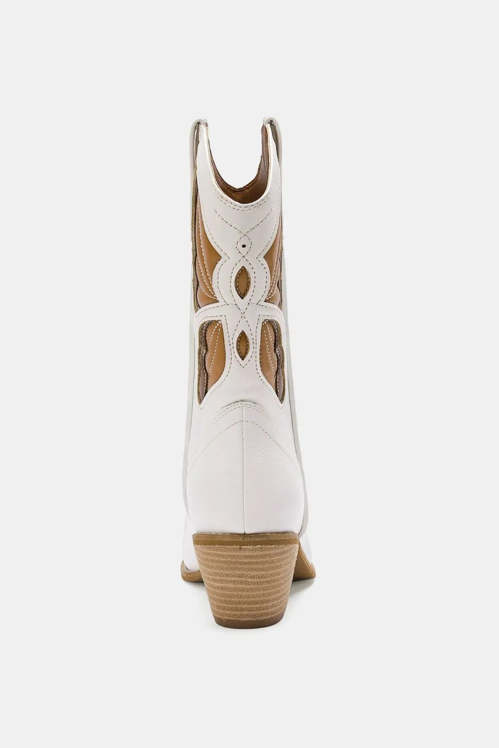 Butterfly cut detail point toe boots back view