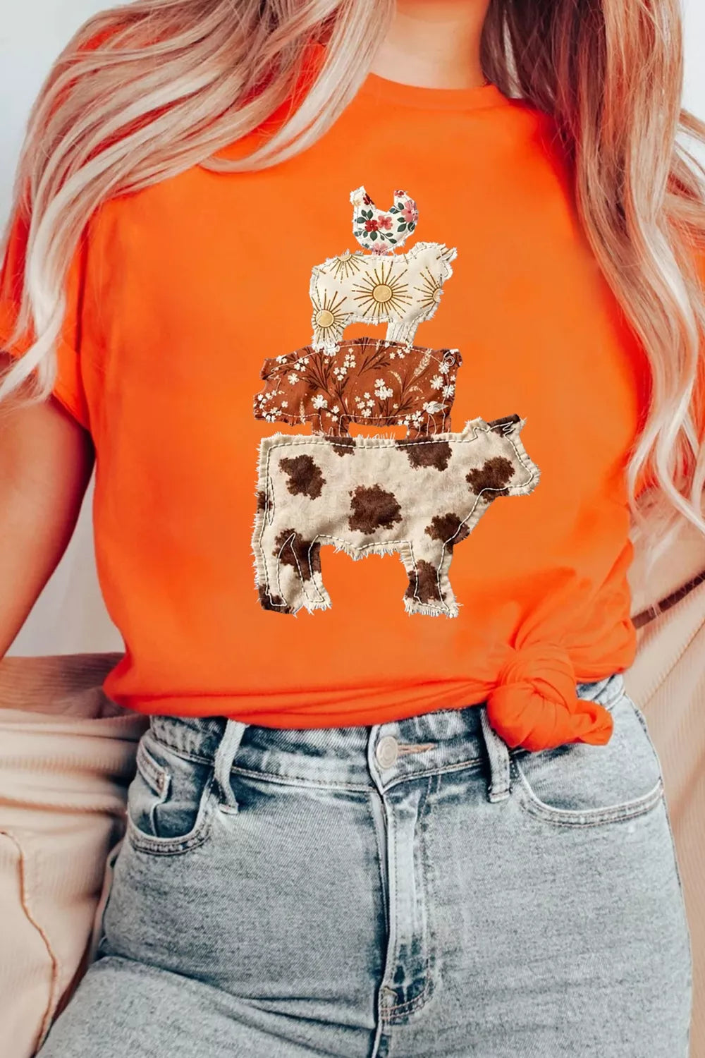 Close up of the animal design on the front of the tee