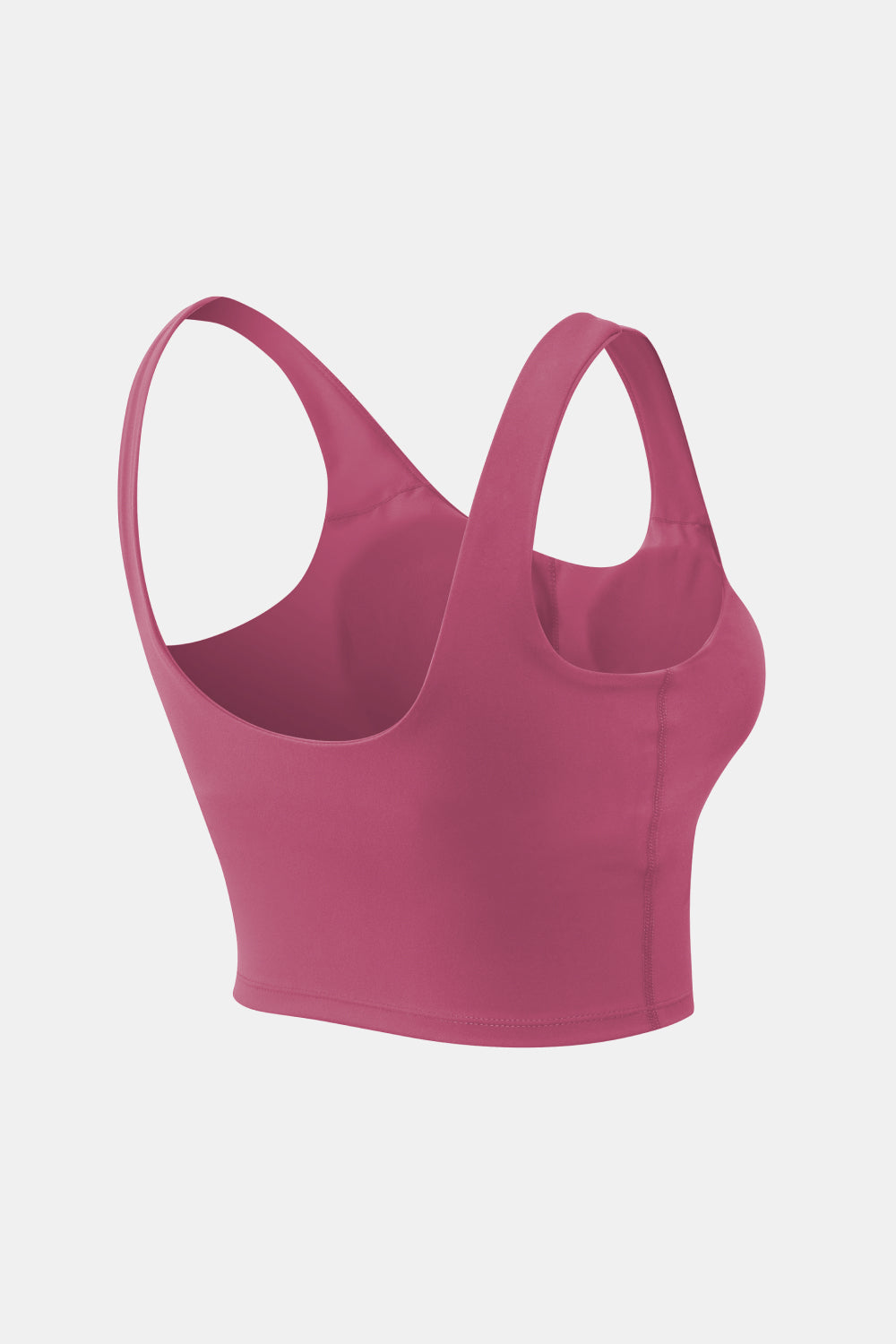 cropped scoop neck active tank side view