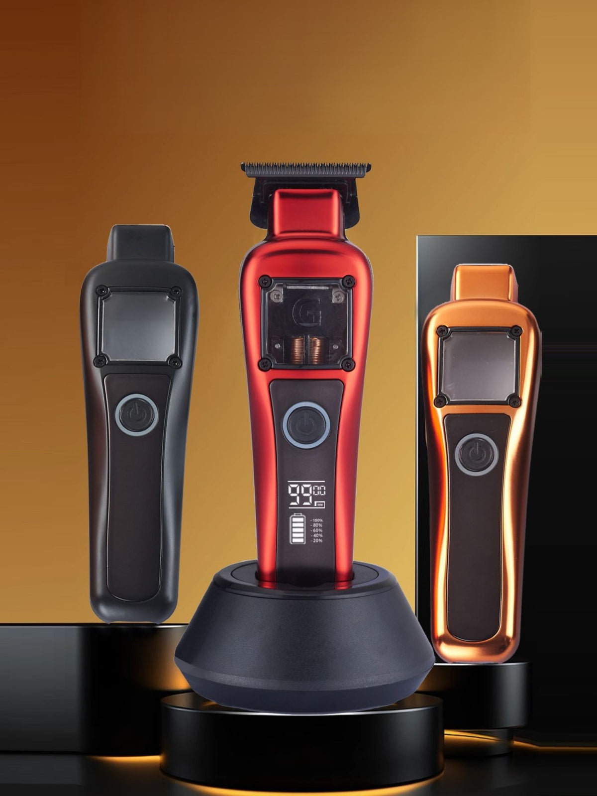 Black cordless hair clipper full view