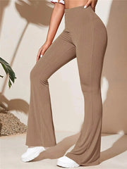 Full Size High-Waist Flare Active Pants Plus Size Camel - Fashorio