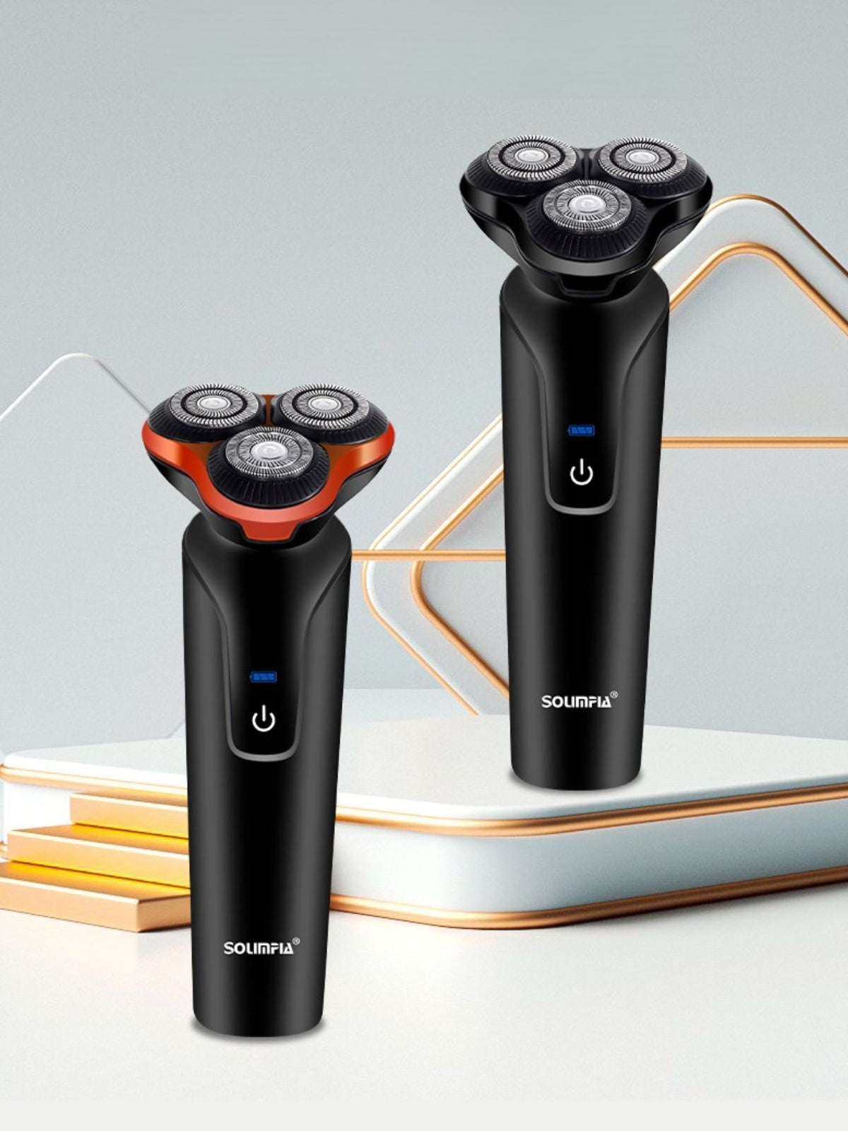 Rotary shaver black color side profile