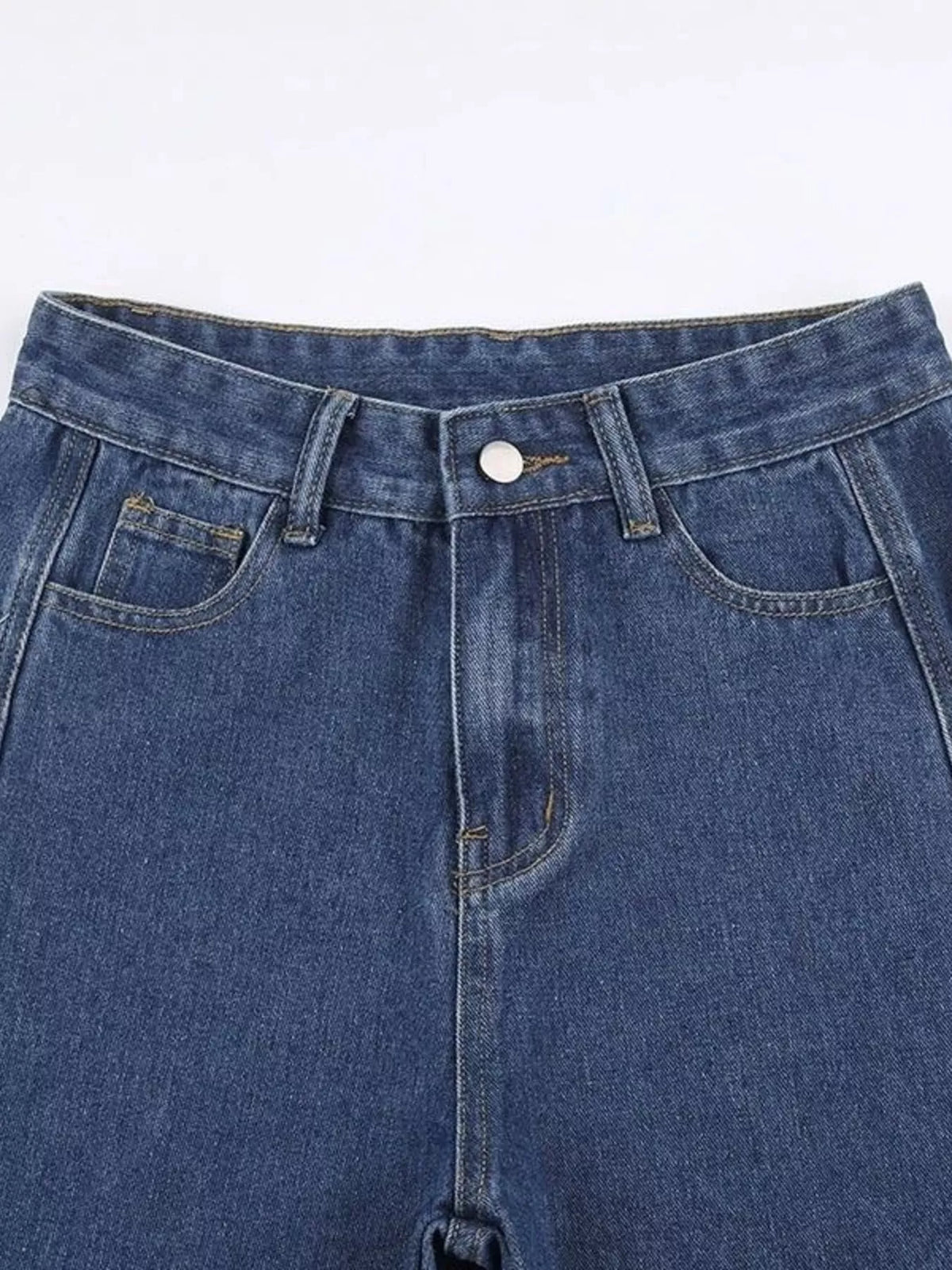 Side lace up distressed jeans styled view