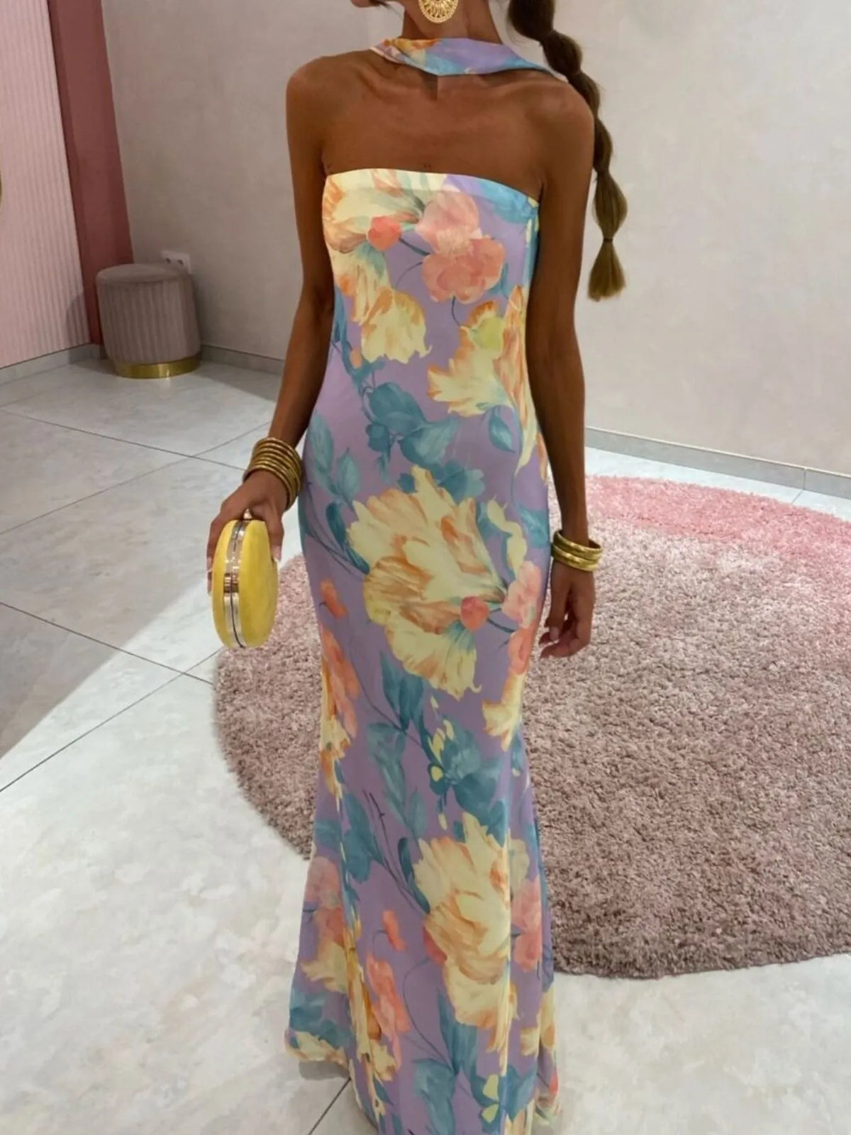 Printed tube maxi dress view 31