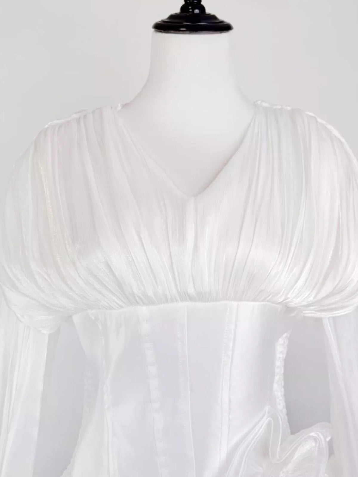 Ruffled mini dress sleeve and cuff view