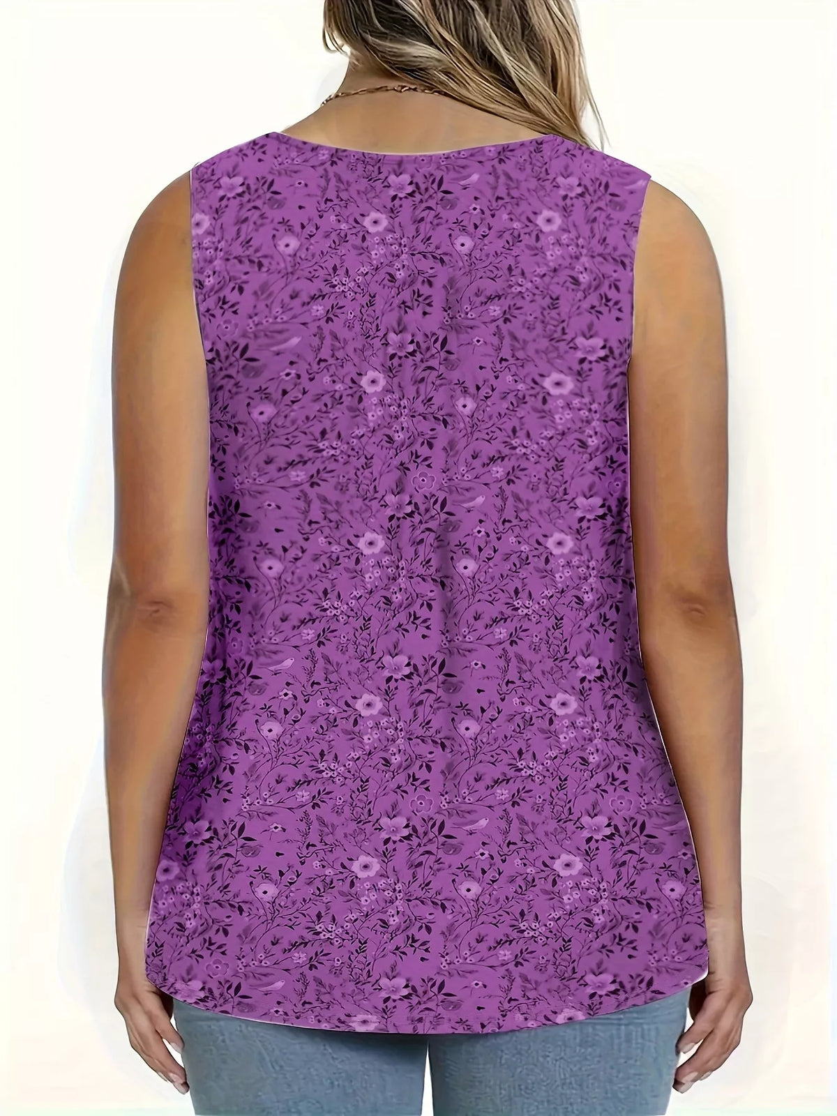 Button detail tank top styling view