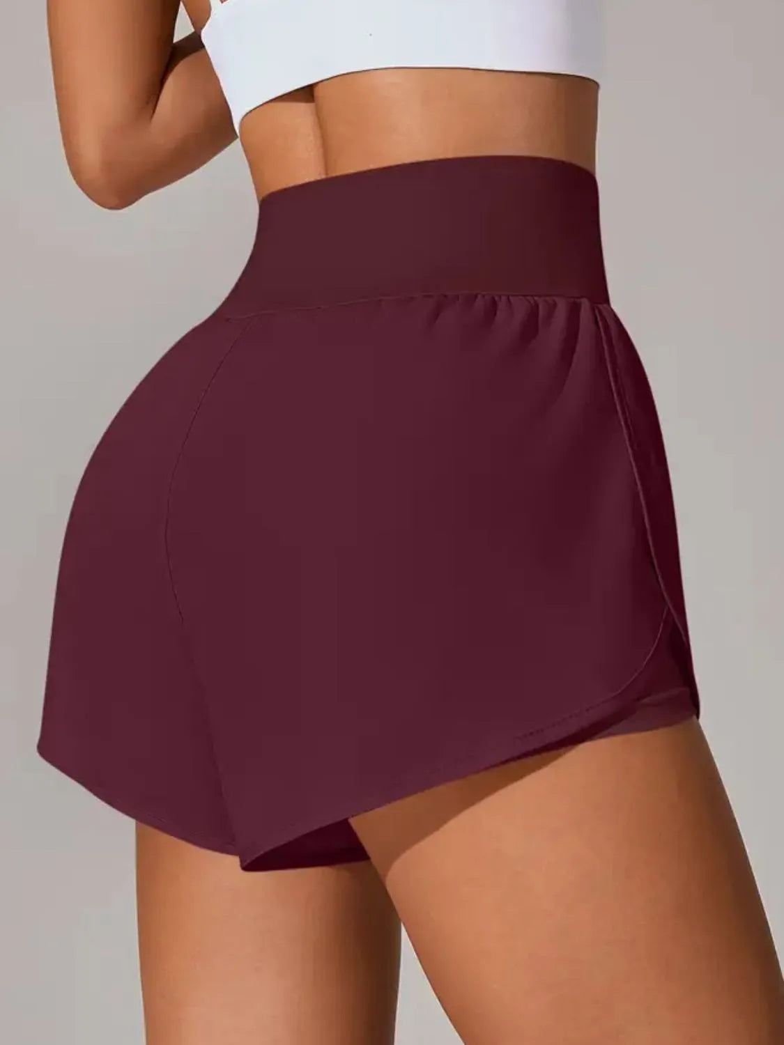 Pocketed High Waist Active Shorts - Fashorio