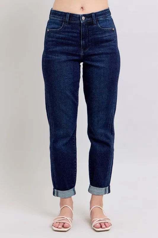 Judy Blue Full Size High Waist Boyfriend Jeans Plus Size - Fashorio
