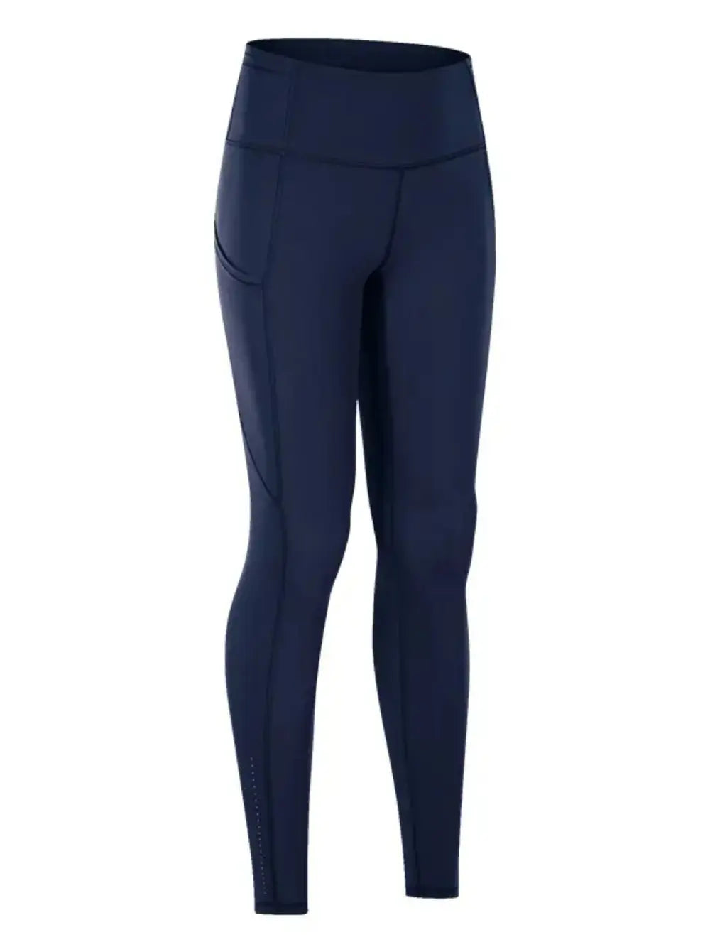 Wide Waistband Sports Leggings Navy - Fashorio
