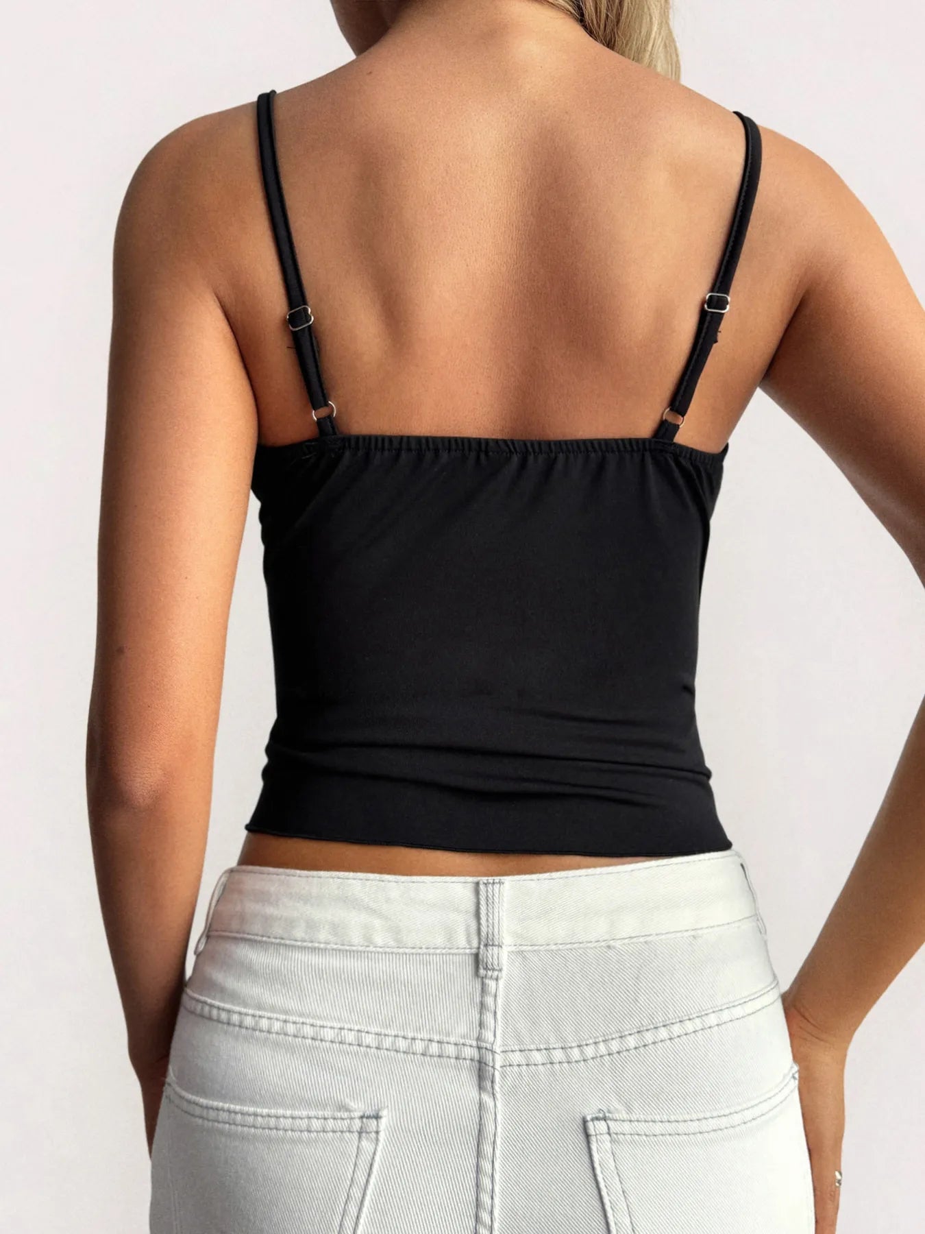 Lace Detail V-Neck Cami - Fashorio