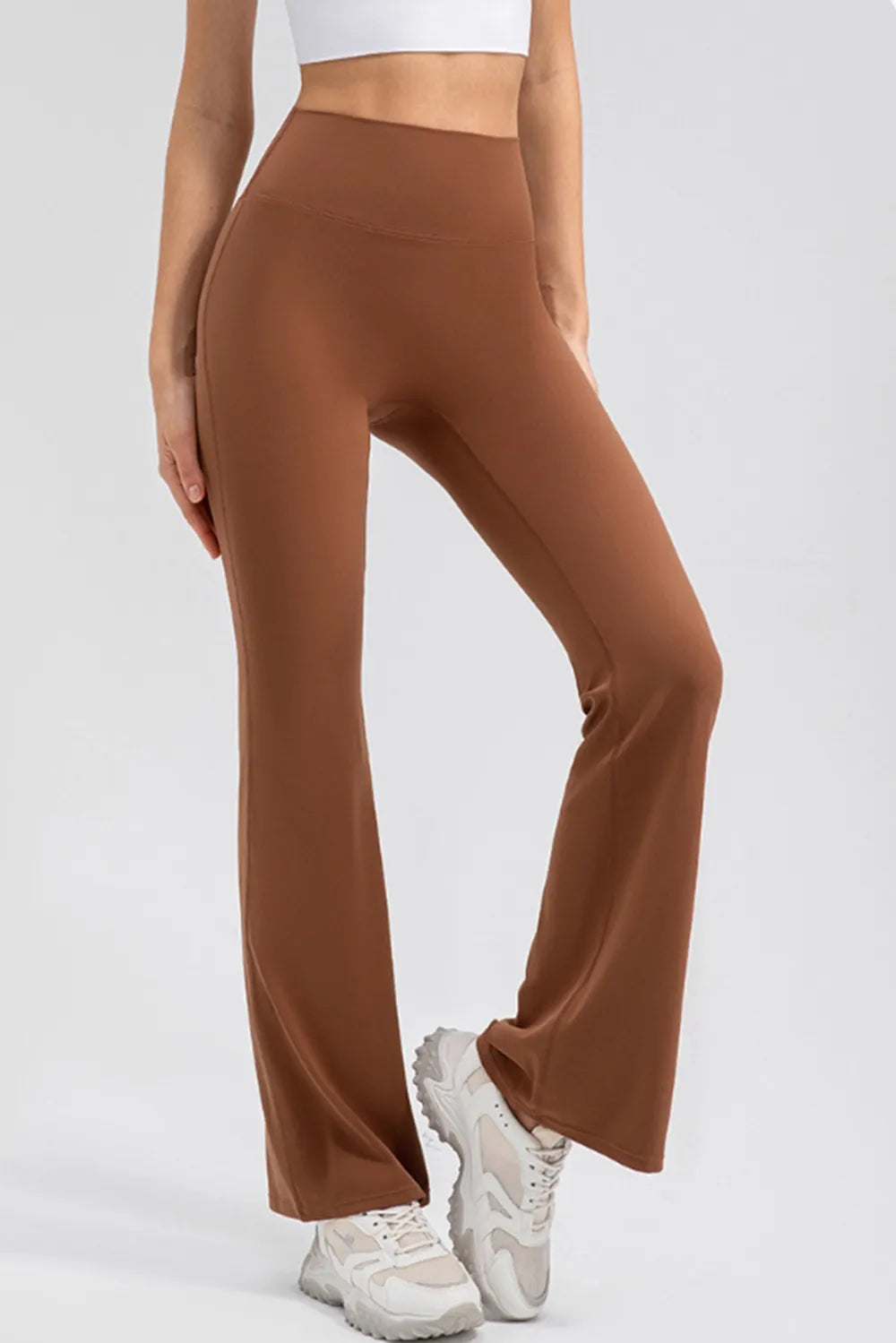 Bootcut leggings in caramel