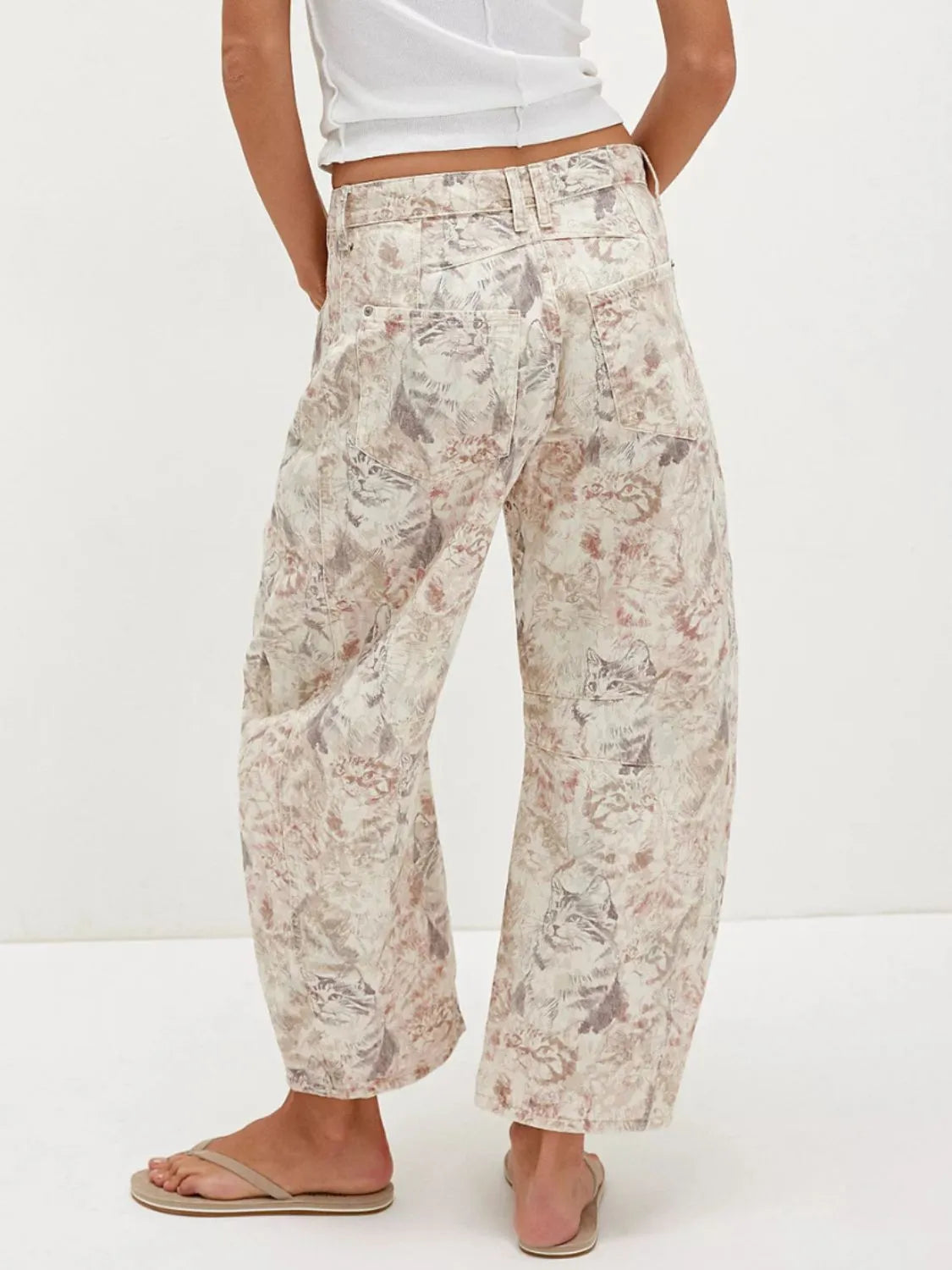 Printed Wide Leg Jeans, view 9
