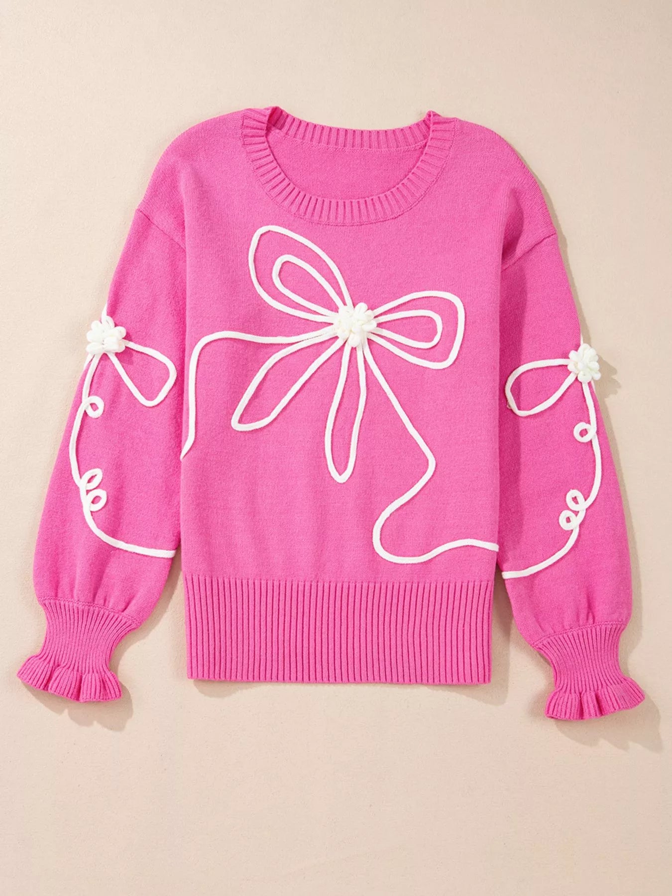 Ribbed Hem Long Sleeve Sweater - Fashorio