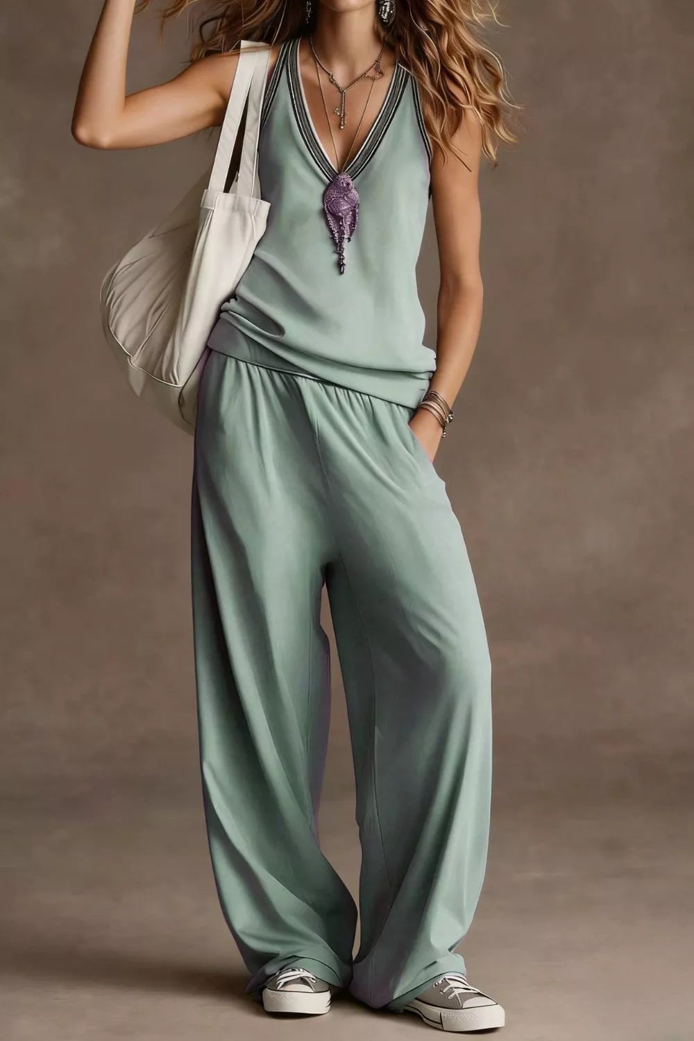 Tank and pants set side view