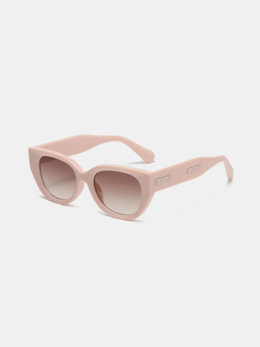 Cat Eye Polycarbonate Frame Sunglasses Blush Pink One Size - Fashorio