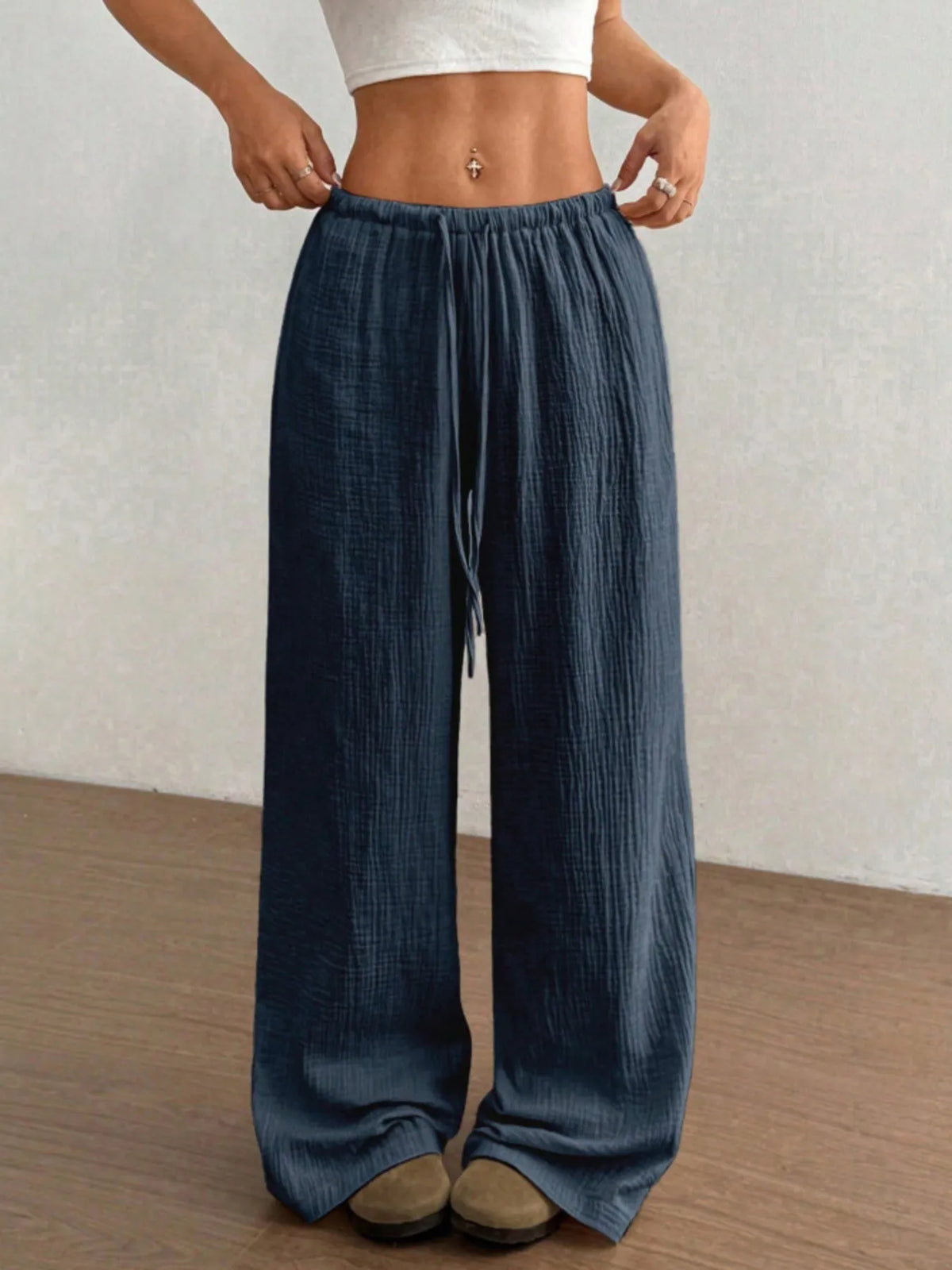 Wide Leg Casual Pants with Stretch, view 14