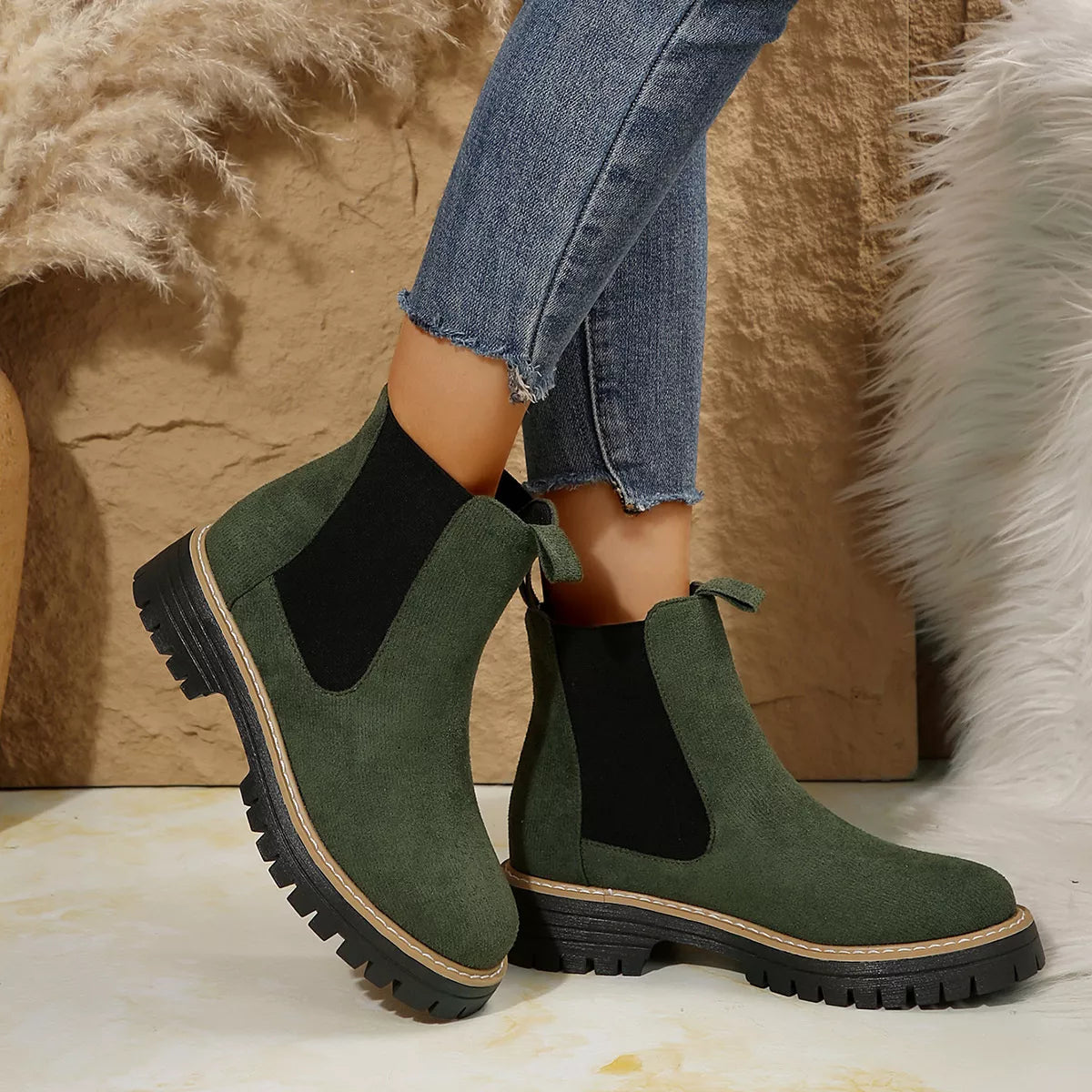 Platform boots angled pair shot