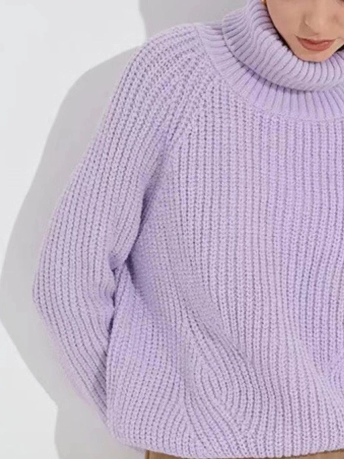 Turtleneck Long Sleeve Sweater - Fashorio